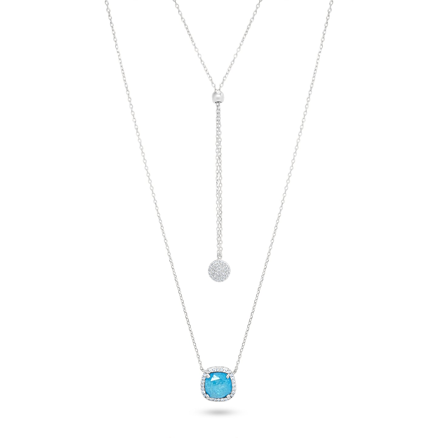 Aquamarine Circle Necklace