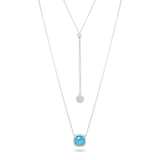 Aquamarine Circle Necklace