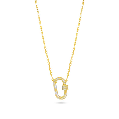 Silver Carabiner Pendant Necklace