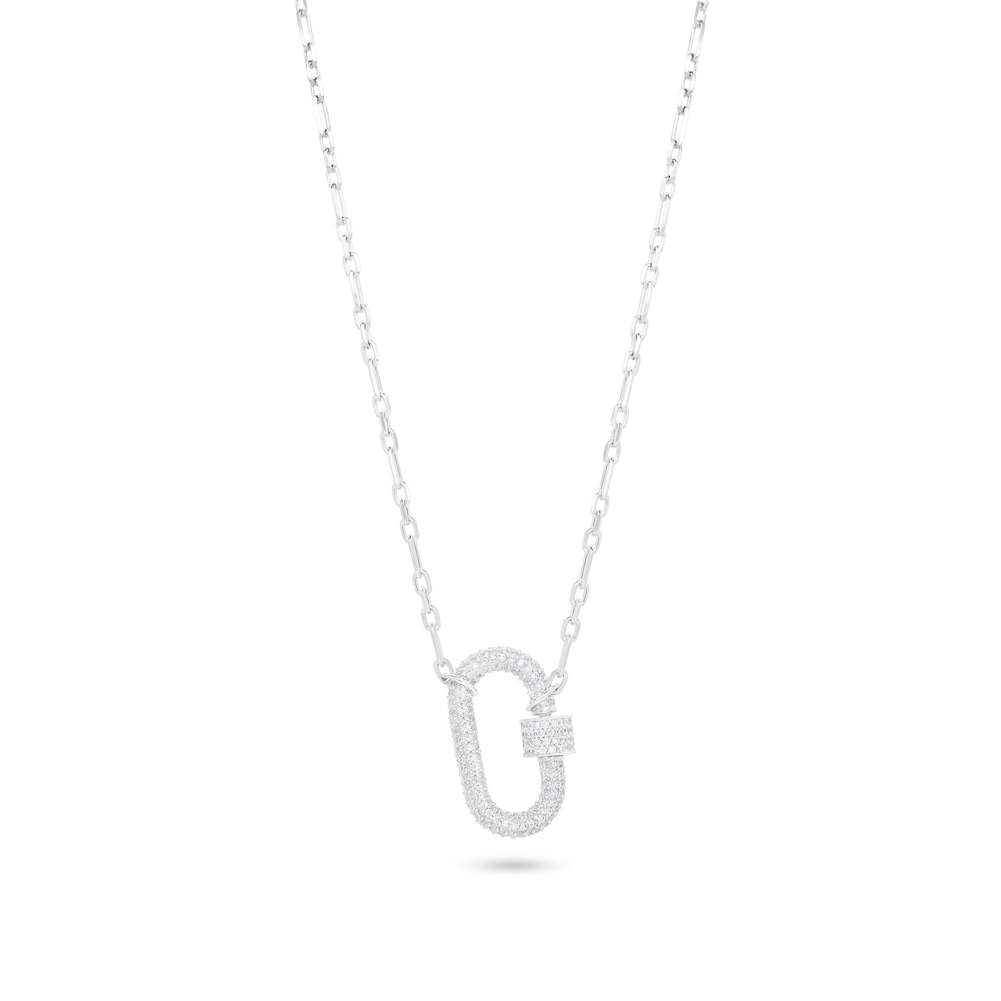 Silver Carabiner Pendant Necklace