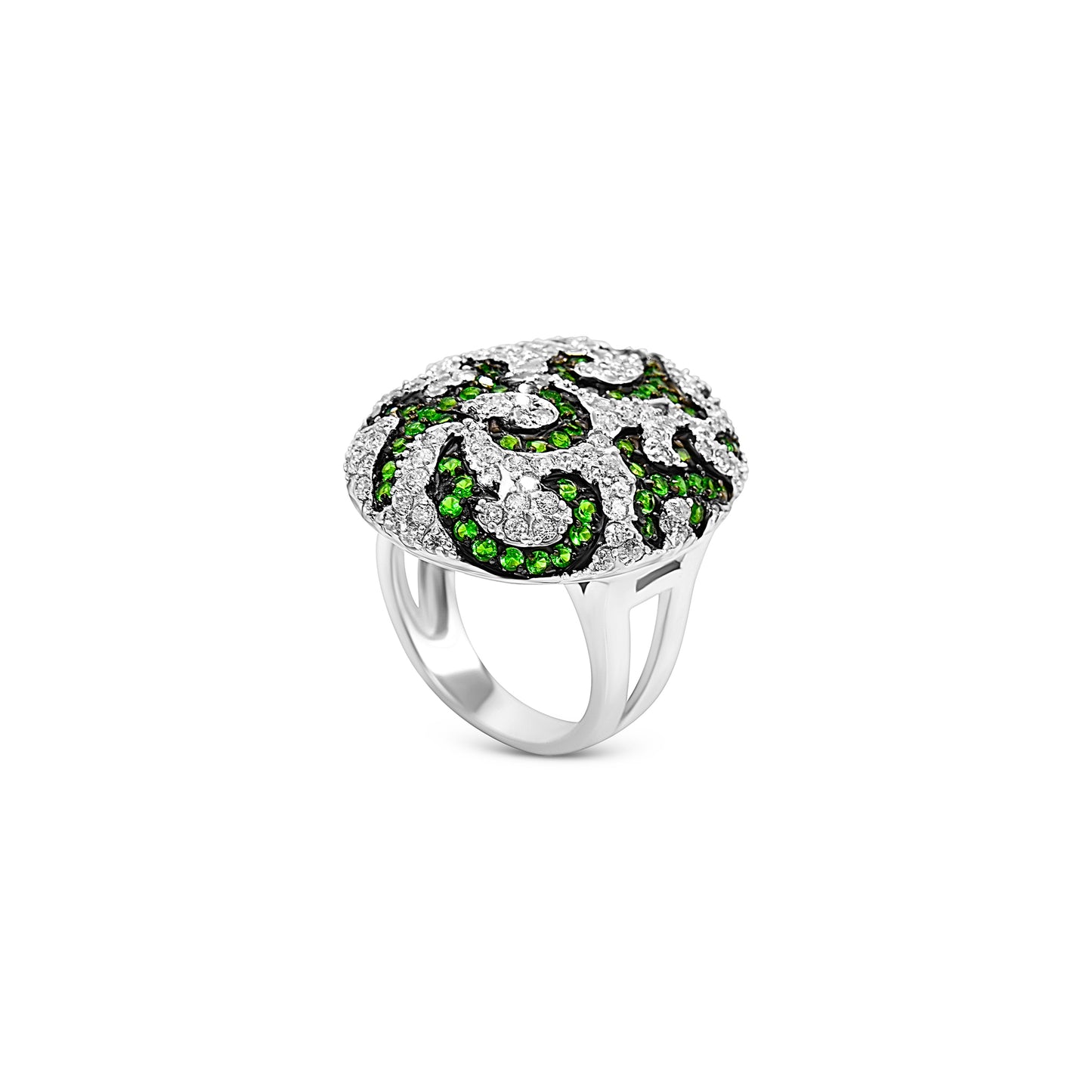 Oval Swirl Pave Ring