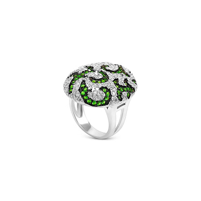 Oval Swirl Pave Ring