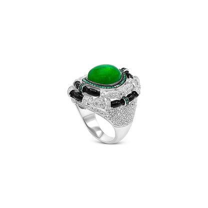 Emerald Obsidian Majesty Ring