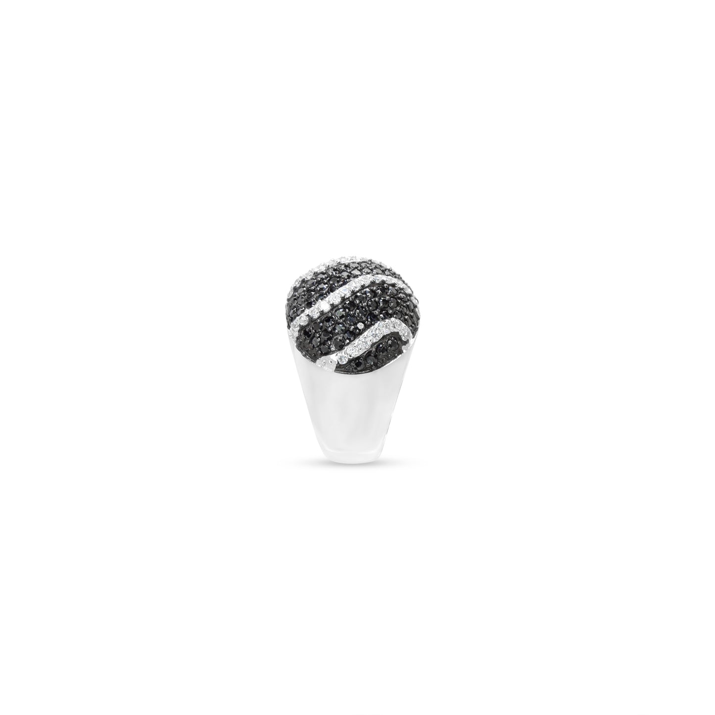 Black and White Wave Pave Ring