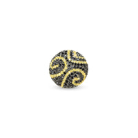 Gold-Plated Sterling Silver Black Pave Swirl Ring image