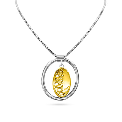 Long Cord Necklace with Rotating Emblem