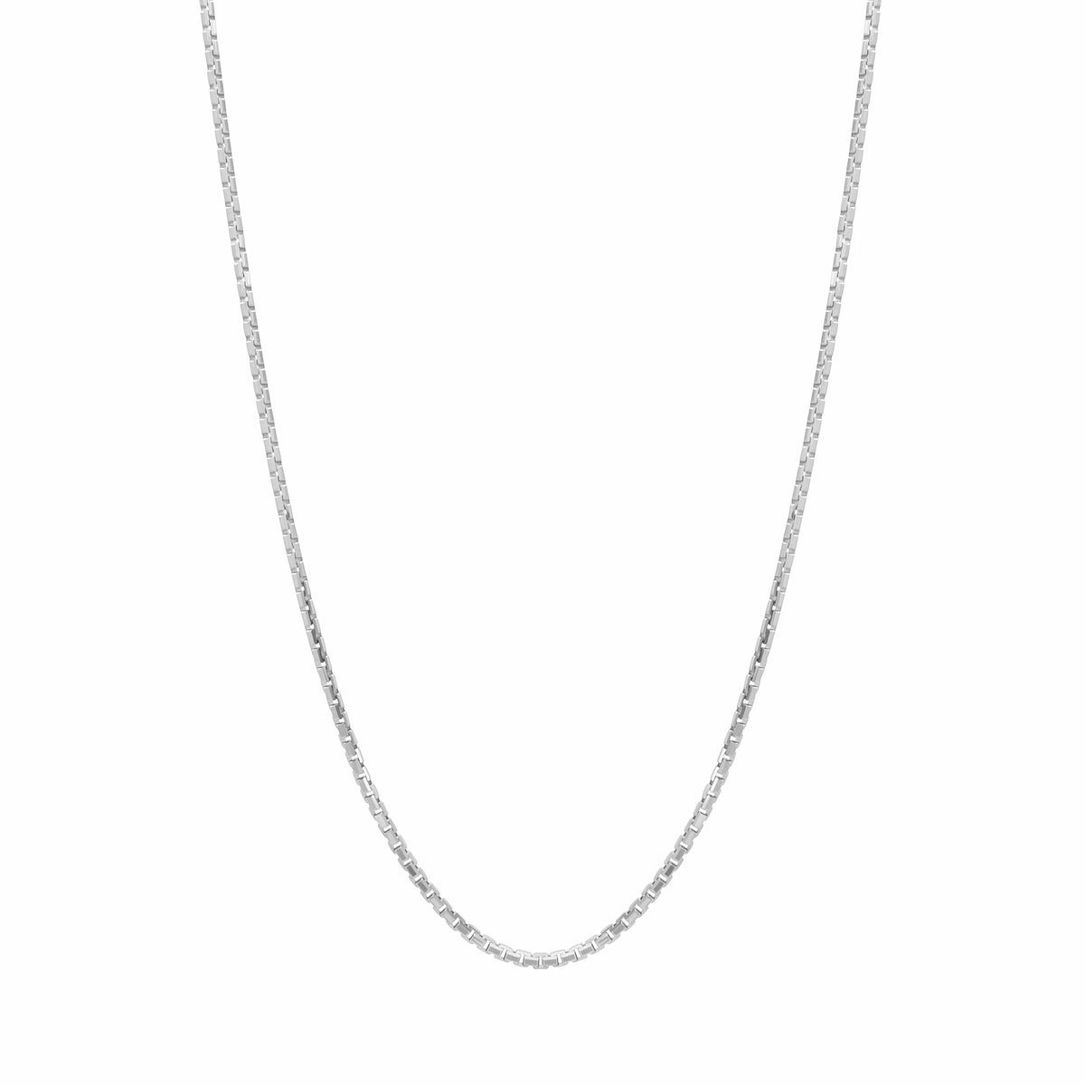 Rhodium Box Chain - 2mm
