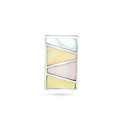 Rectangular Pastel Mother of Pearl Framed Pendant