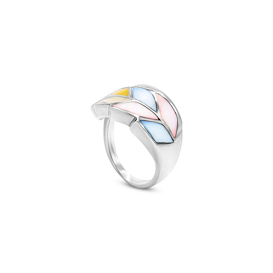 Colorful Leaf Embrace Ring