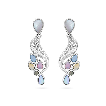 Peacock Bloom Drop Earrings