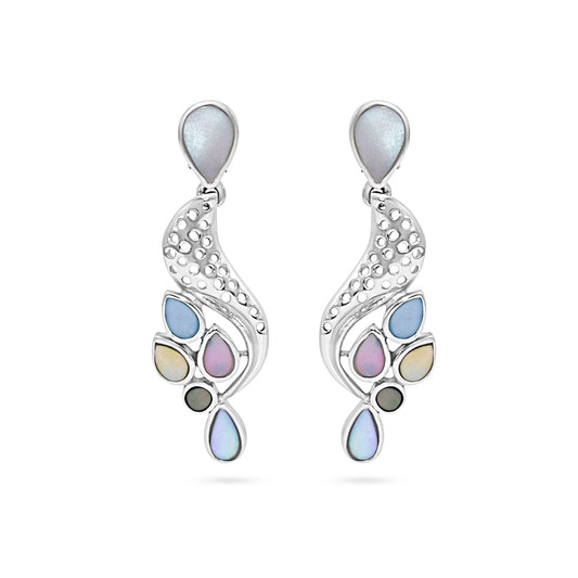 Peacock Bloom Drop Earrings
