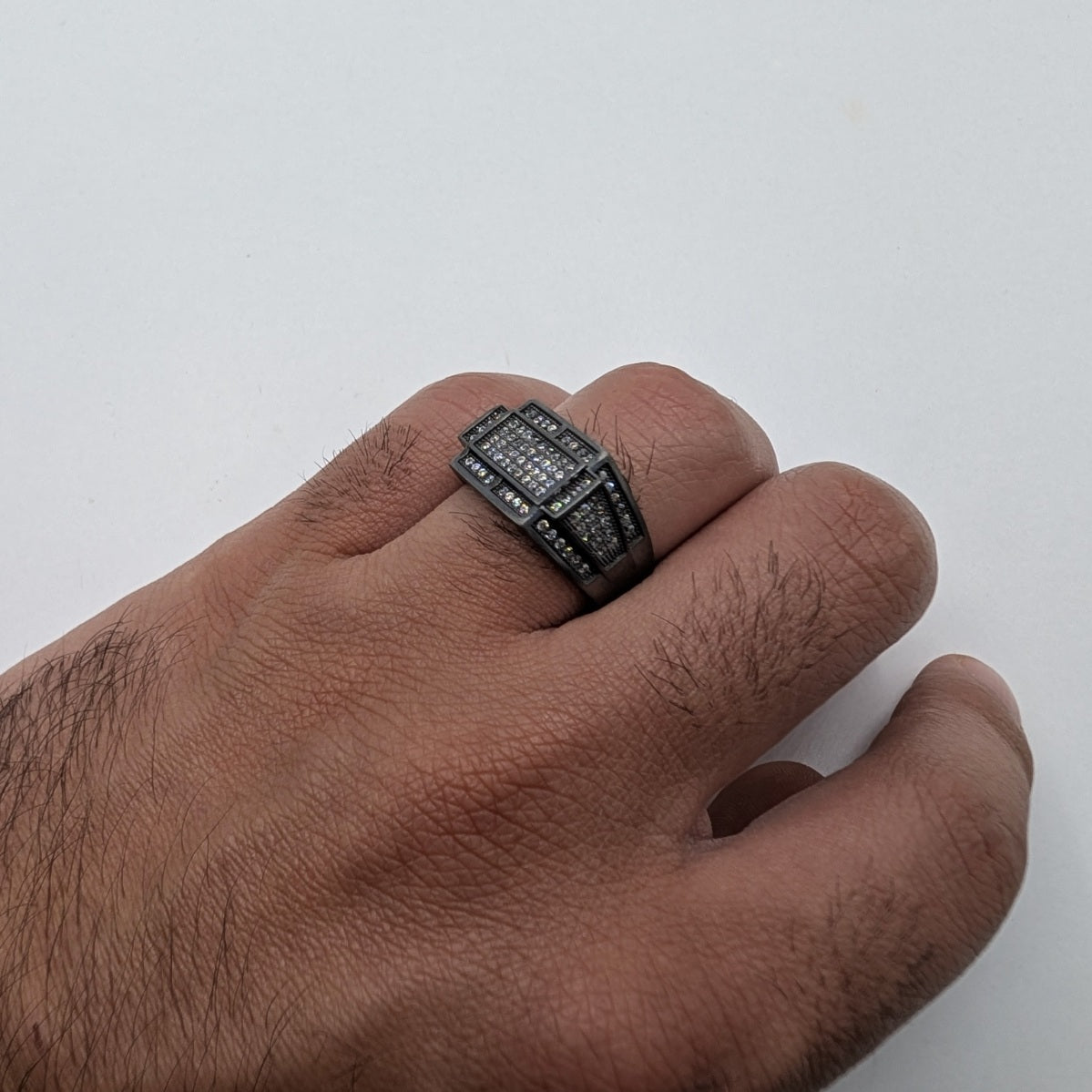 Wide Trap Zircon Ring