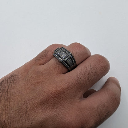 Wide Trap Zircon Ring