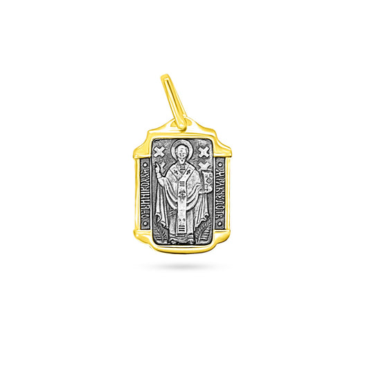 Double-sided Oxidized Icon Pendant