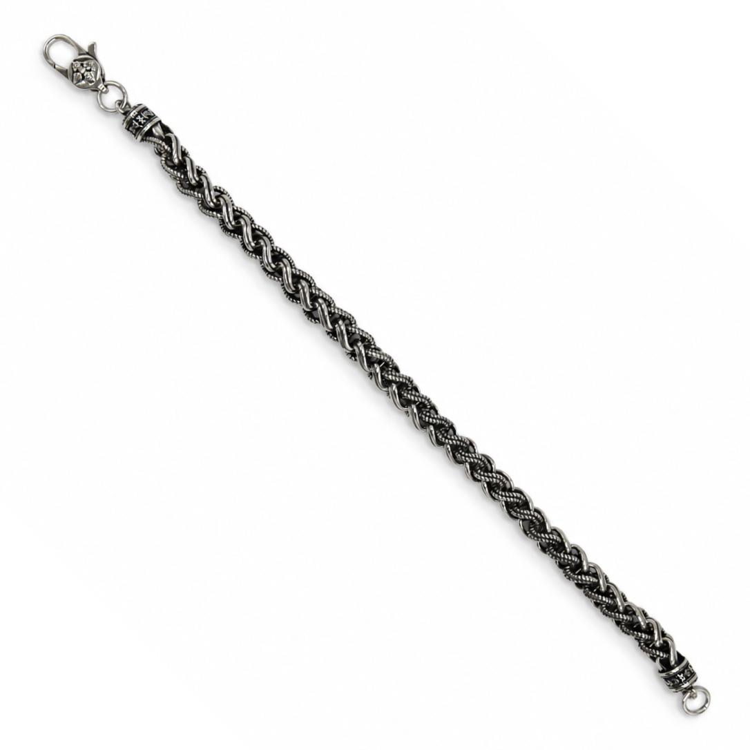 Woven Rope Chain Men's Oxidized Bracelet