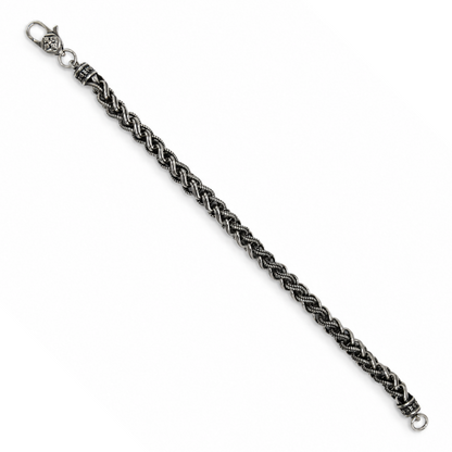 Woven Rope Chain Men's Oxidized Bracelet