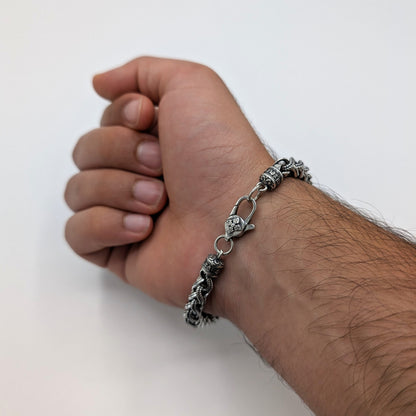 Woven Rope Chain Men's Oxidized Bracelet