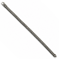 Engraved Curb Chain Men's Oxidized Bracelet image