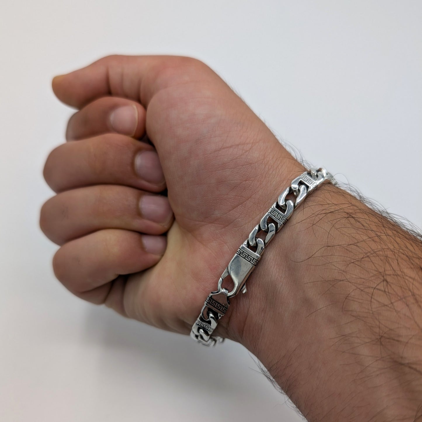 Curb Link Chain Men's Oxidized Bracelet