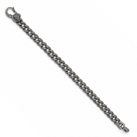 Textured Curb Chain Men's Oxidized Bracelet image