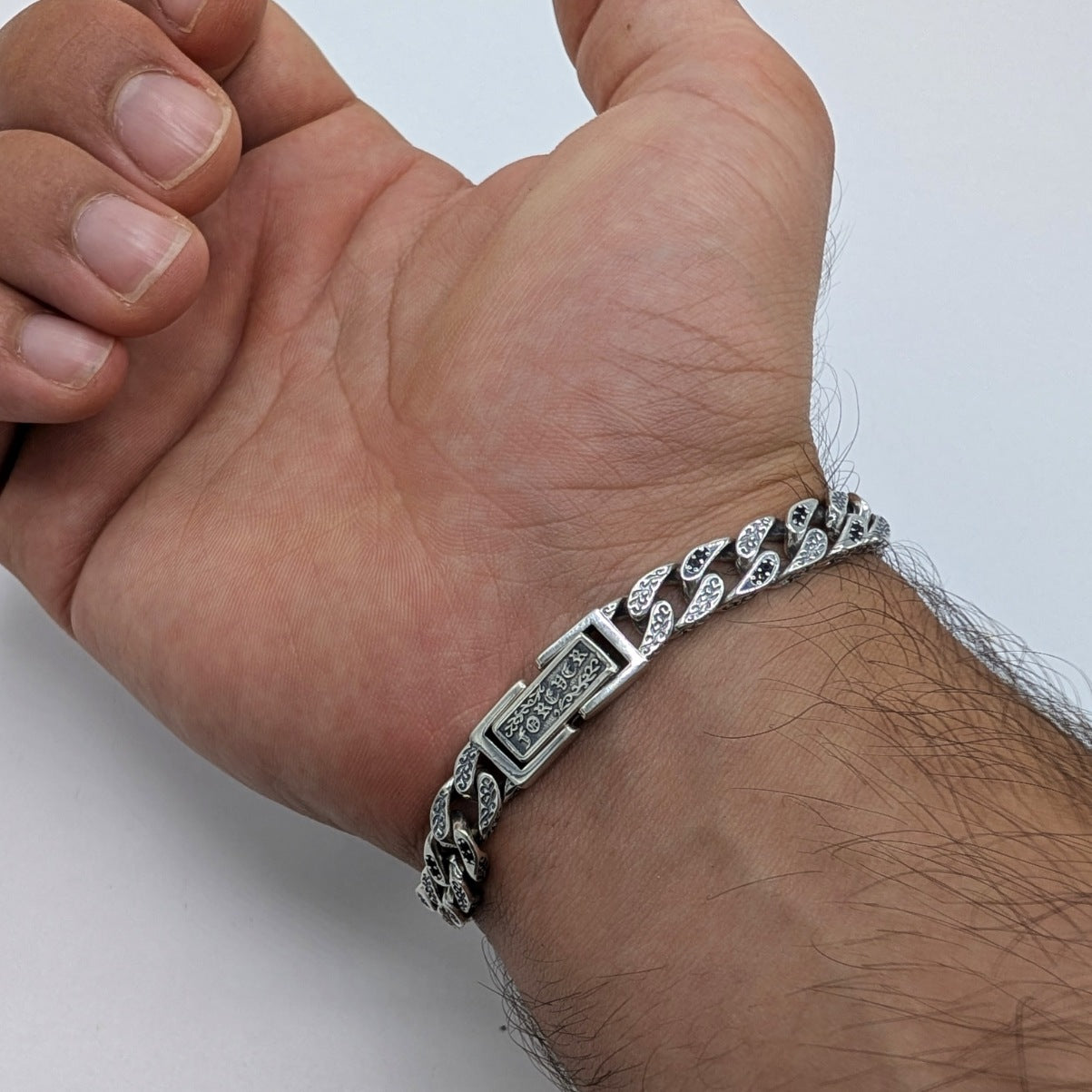 Curb Chain Oxidized Bracelet