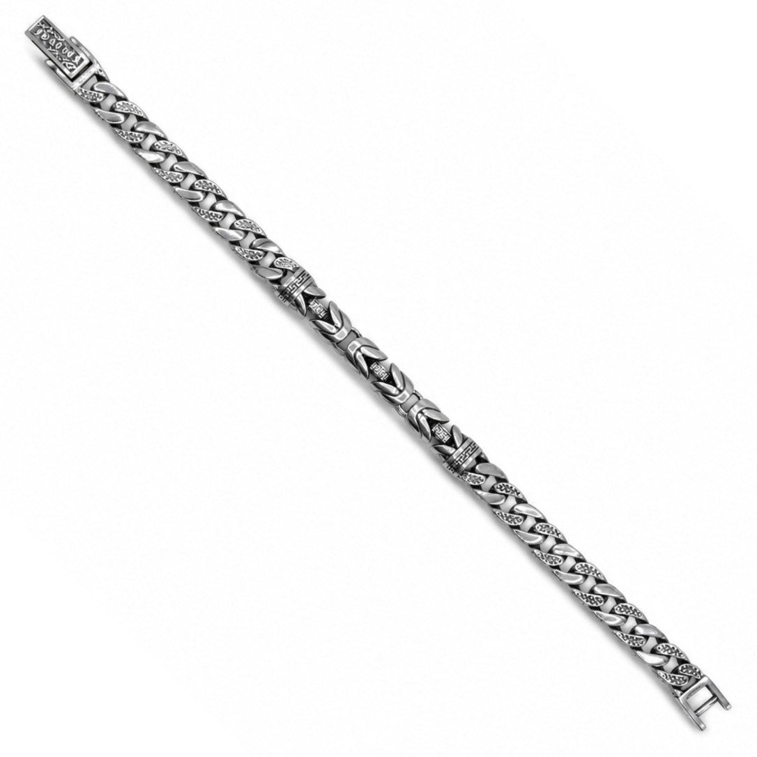 Double Curb Oxidized Bracelet