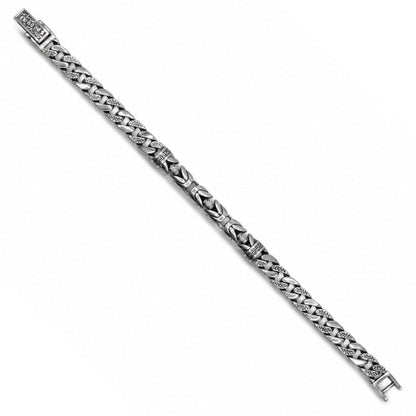 Double Curb Oxidized Bracelet