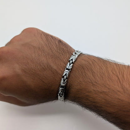 Double Curb Oxidized Bracelet