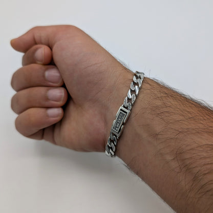 Double Curb Oxidized Bracelet