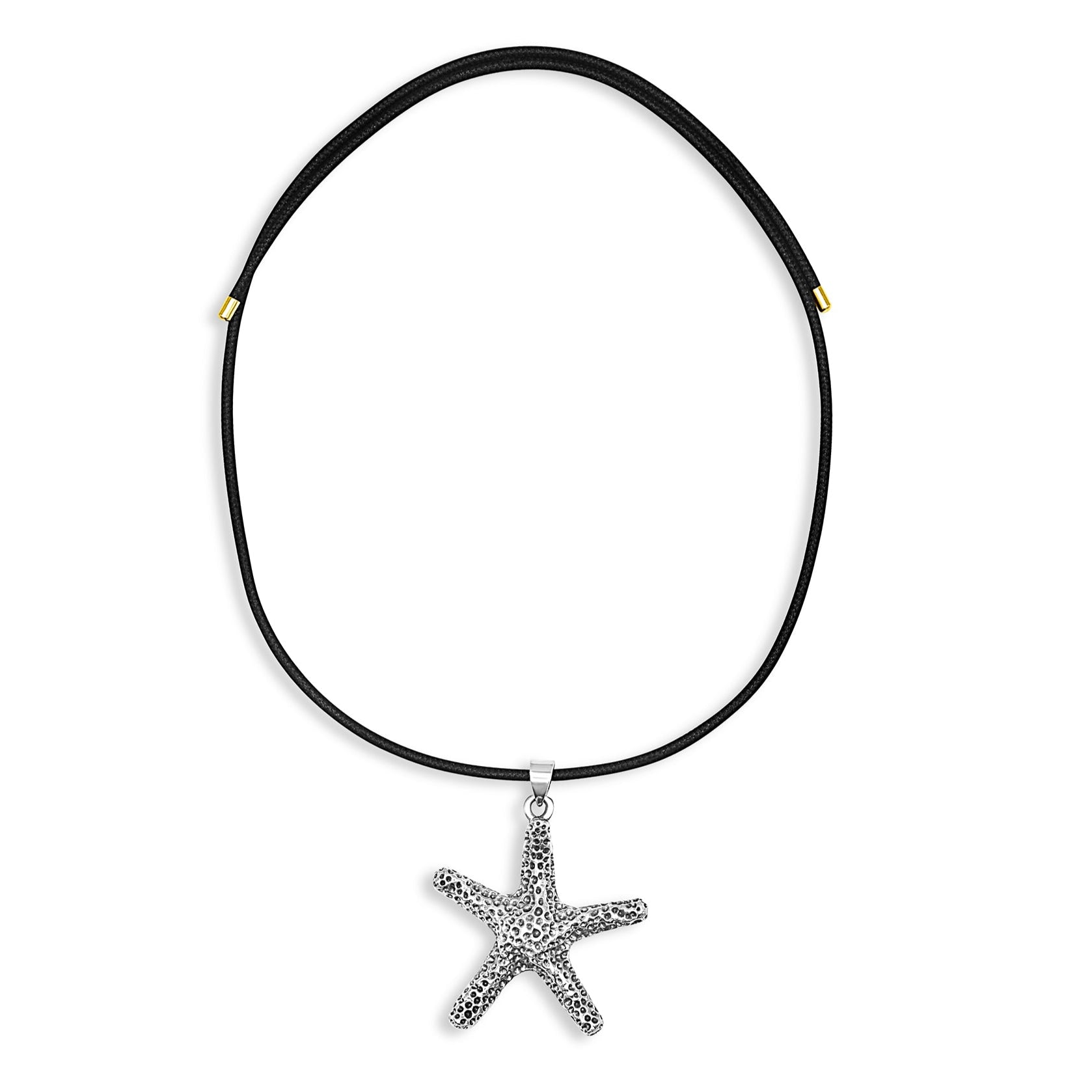 Necklace with a starfish pendant on a white background