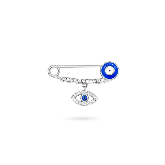 Evil Eye Baby Pin w Dangling Evil Eye