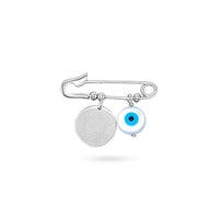 Baby Pin w Evile Eye & Engraving Charm image