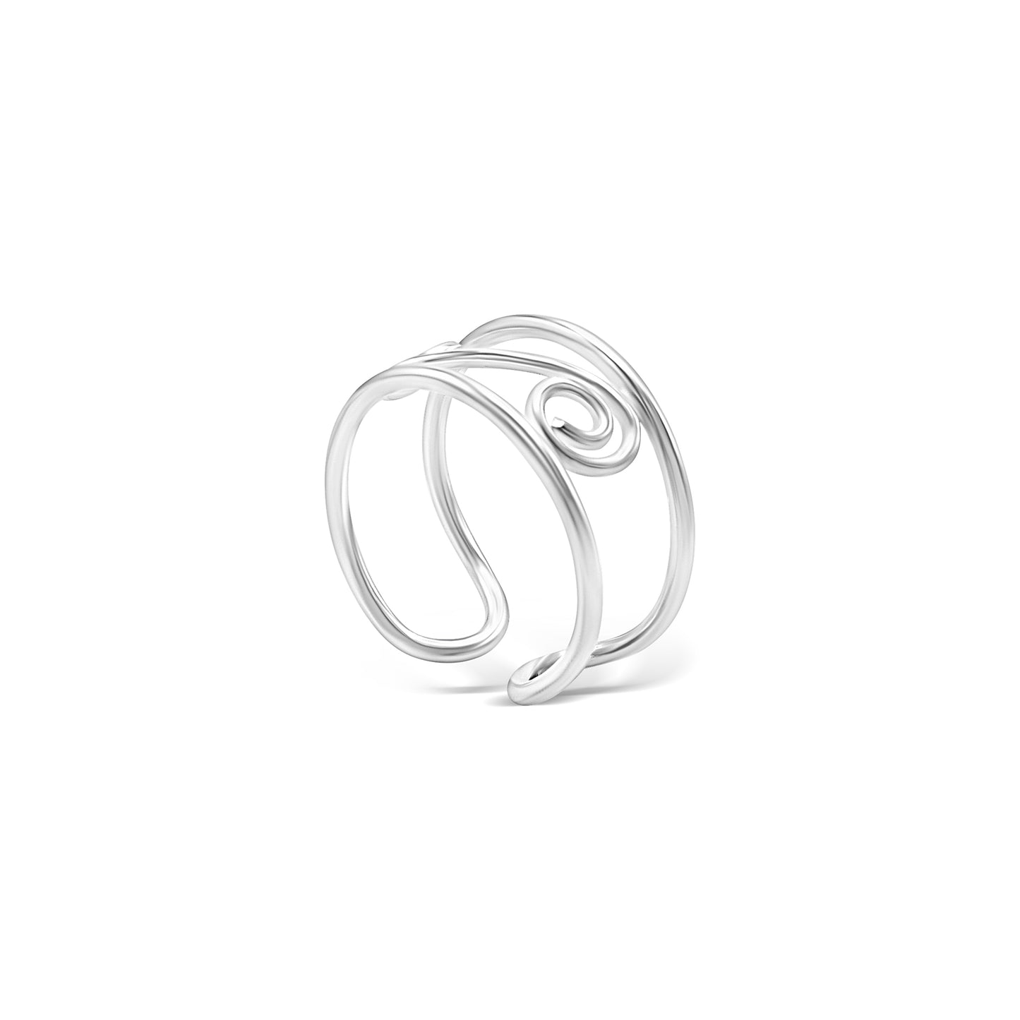 Spiral Twist Channel Ring