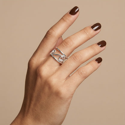 Spiral Twist Channel Ring