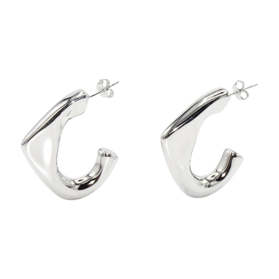 Fluid Form Chunky Dangle Earrings