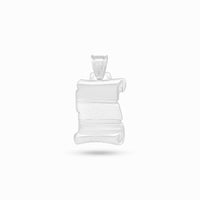 Engravable Scroll Pendant - Matt Horizontal Stipe image