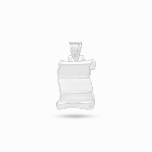 Engravable Scroll Pendant - Matt Horizontal Stipe