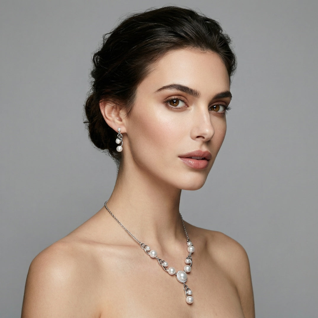 Elegant Pearl Cascade Set