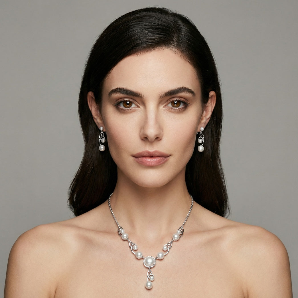 Elegant Pearl Cascade Set