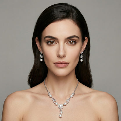 Elegant Pearl Cascade Set