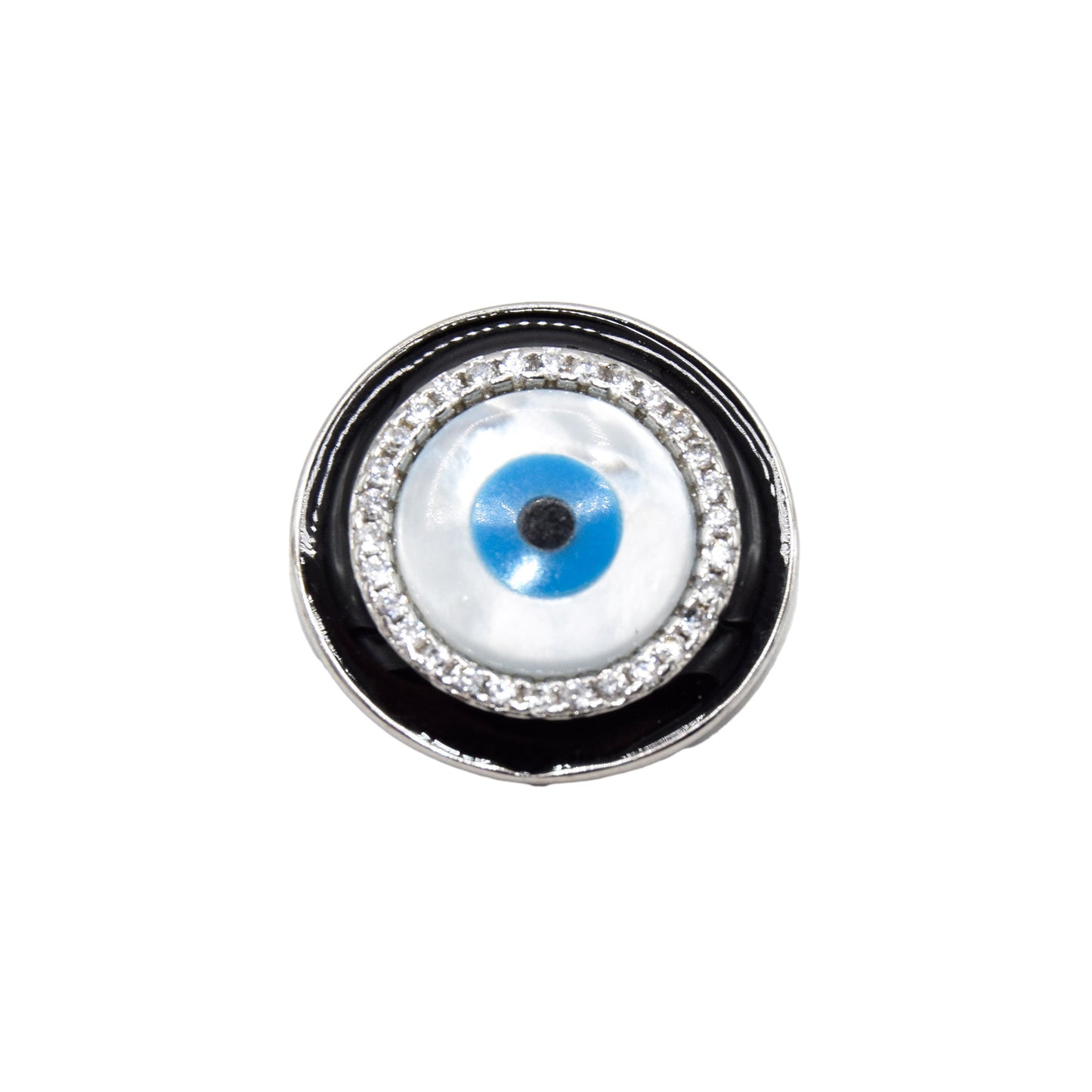 Black Outline Evil-Eye Round Pendant