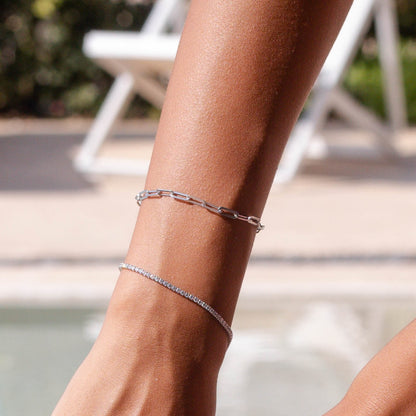 Silver Paperclip Chain Bracelet