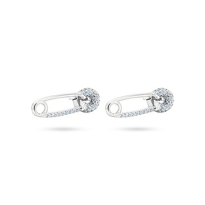 Chic Zircon Safety Pin Earrings