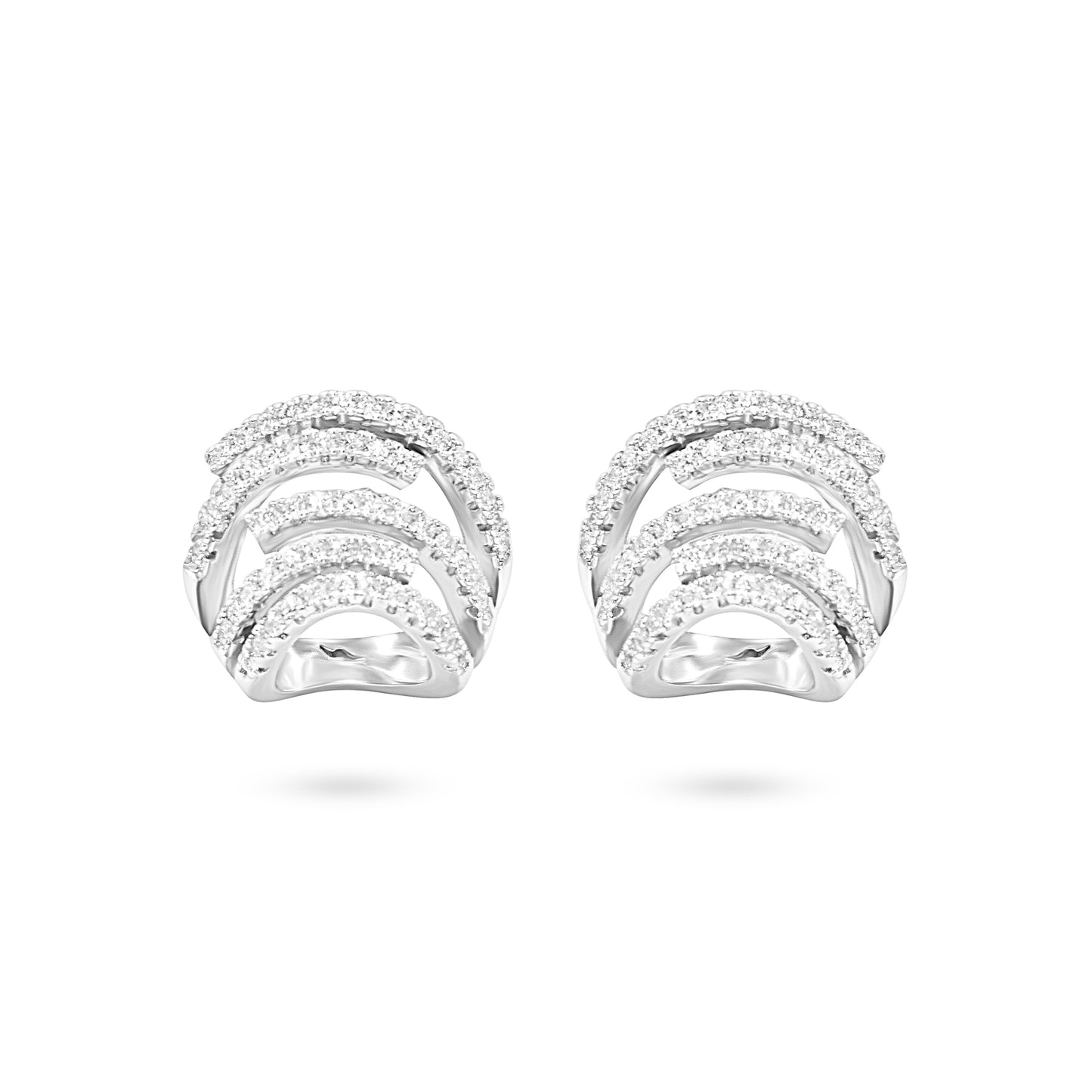 Triple Arc Pave Earrings