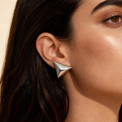 Triangle Pyramid Stud Earring