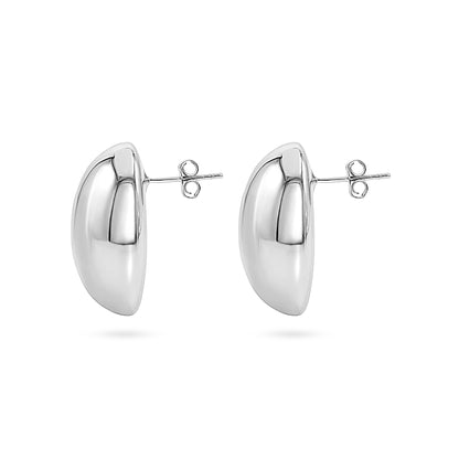 Domed Oval Stud Earring