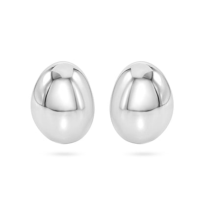 Domed Oval Stud Earring