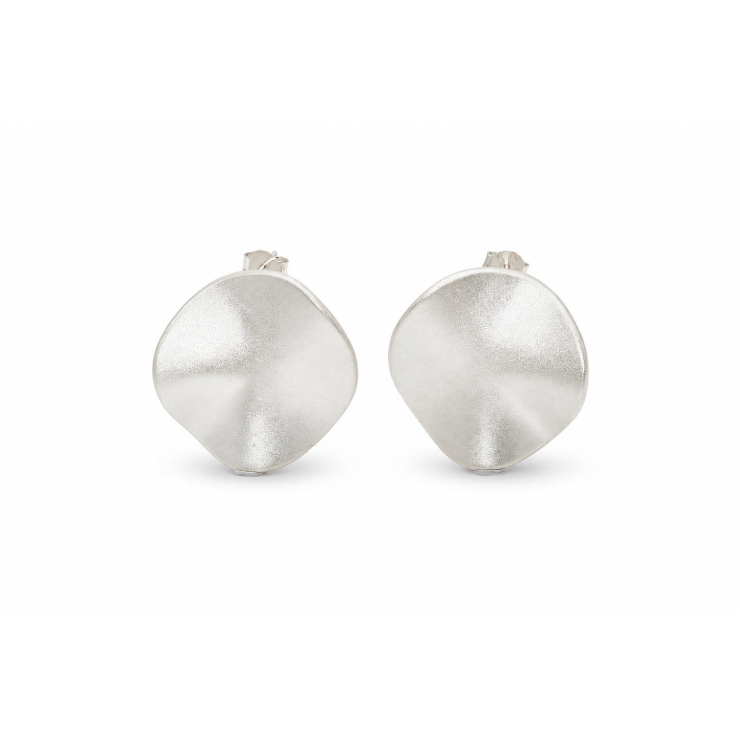 Organic Freeform Disc Stud Earring