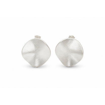 Organic Freeform Disc Stud Earring