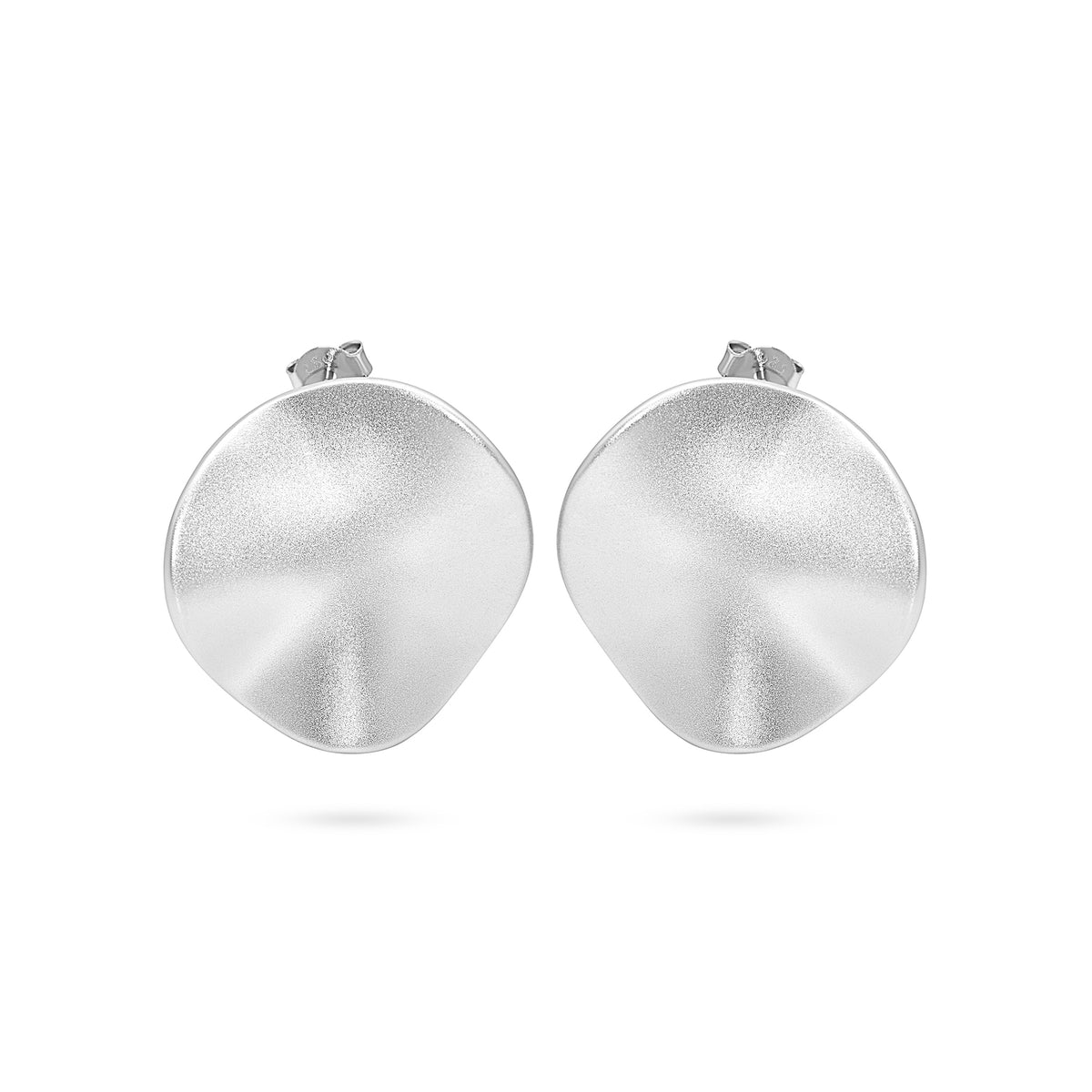 Organic Freeform Disc Stud Earring
